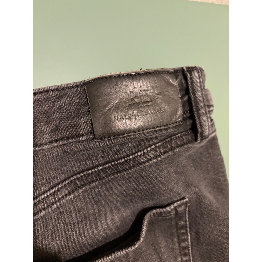Lauren Ralph Lauren Womens Black High Rise Skinny Jeans Size 14 Faded Denim - Picture 4 of 10
